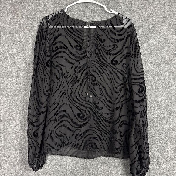 PAIGE Tops - Paige Top Blouse  Womens Size M Black Velvet Burnout Sheer Boho Whimsigoth Artsy